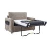 Twin Size Sofa Bed Sleeper Sofa Loveseat With Foldable Mattress, Side Table, Storage Pocket & USB Ports - Gray Brown - Image 10