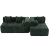 Sectional Sofa Full Compressed Sofa Modular Sofa Couch Free Combined Sofa With Deep Seating And 2 Side Pockets For Living Room - Green - Image 18