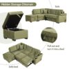 Sleeper Sofa Bed, 2 In 1 Pull Out Sofa Bed L Shape Couch With Storage Ottoman For Living Room, Bedroom Couch And Small Apartment - Green - Image 6