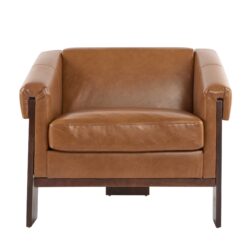 Sierra - Vintage Modern Accent Chair, Deep Cushions & Wide Armrests - Brown