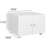 Office Furniture Copier Cabinet 2 Door Steel Copier Stand Mobile Pedestal File Printer Stand - White - Image 3