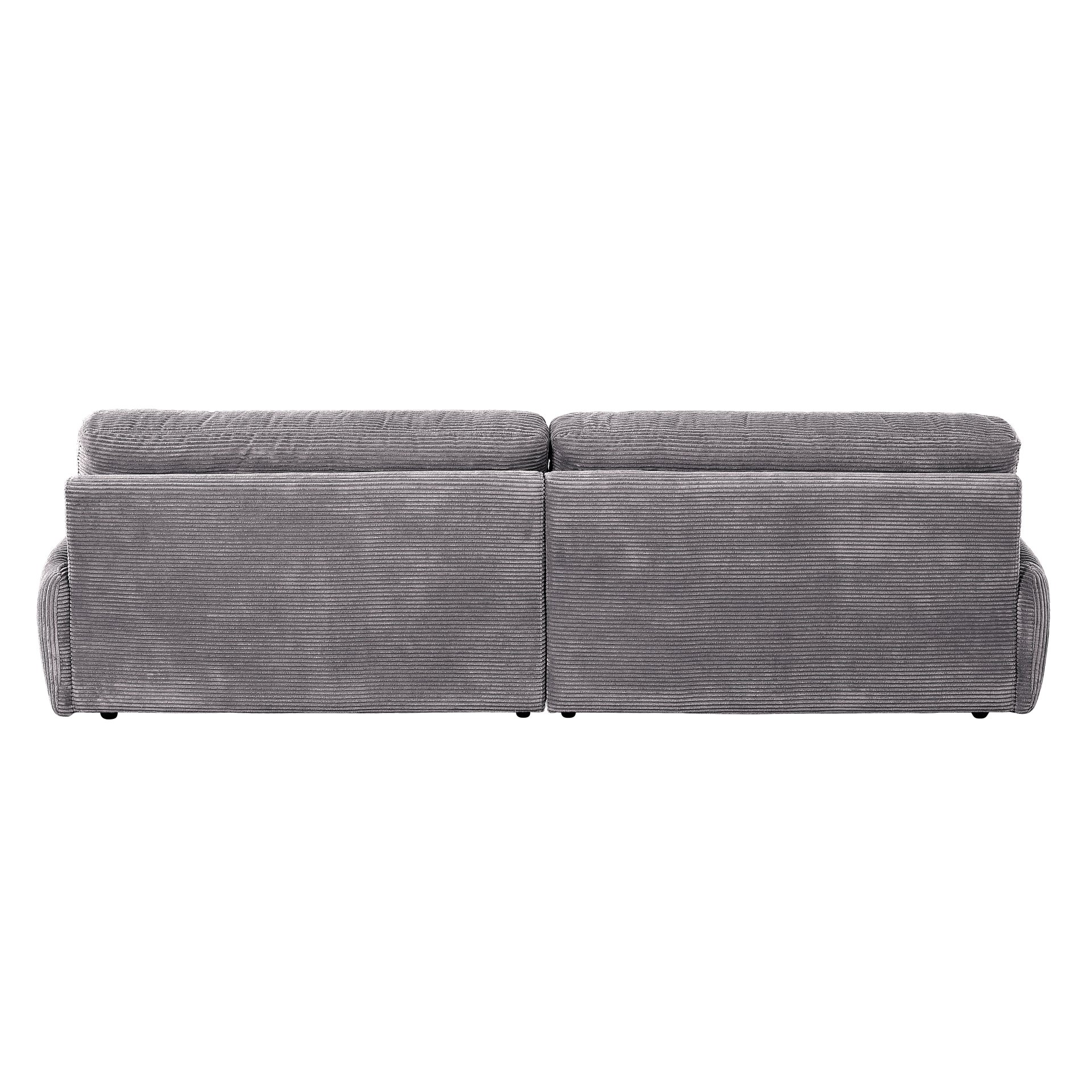 Cadenza - Corduroy Loveseat - Gray - Image 5