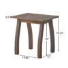 Kinesis - Outdoor Side Table With Slatted Top And Wood Frame - Gray - Image 3