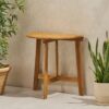 Outdoor Half Round Folding Bistro Table - Natural - Image 4
