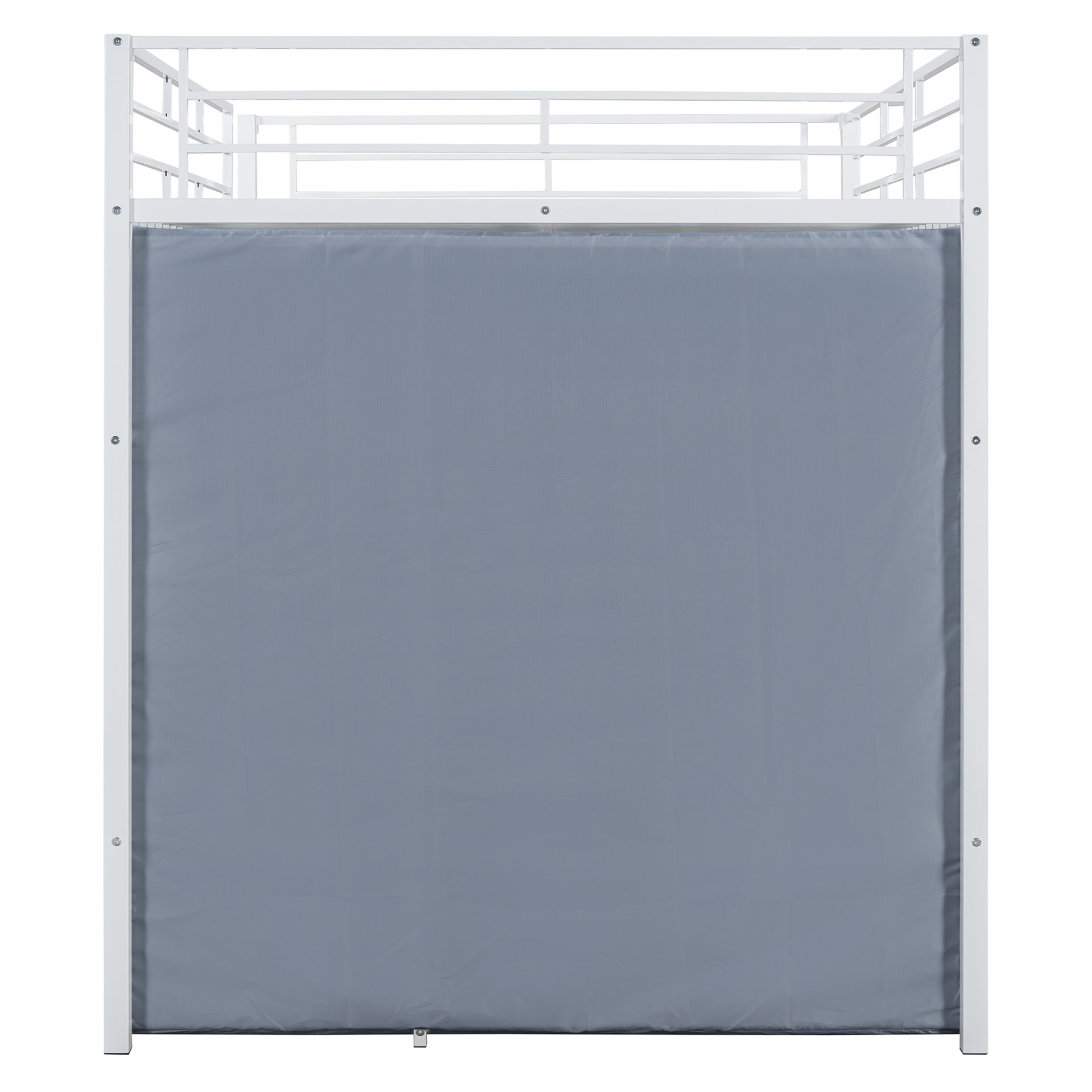 Full Size Loft Bed With Desk, Shelves, Power Outlet, LED Light And Wardrobe - White - Image 13