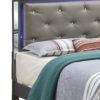 Full Elegant Bed - Metalic Black - Image 2