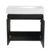 Modern 24" Bathroom Vanity With Ceramic Basin, Wall Mounted Sink Combo Cabinet - Black - Image 11