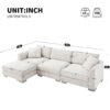 Modern Cloud Sectional Sofa L Shaped Luxury Couch Set With 2 Free Pillows 4 Seat With Oversized Chaise - Minsk Gray - Image 16