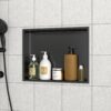 Stainless Steel Shower Niche 19" X 15" Durable And Waterproof - Gunmetal Black - Image 5