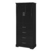 Bathroom Cabinet With 3 Drawers, Adjustable Shelf, Panels, Steel Handles, Soft Close Doors - Black - Image 11
