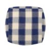 Connor - Checkered Square Pouf Ottoman And Floor Cushion - Ivory / Navy - Image 4
