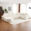 Oversized Modular Sofa Cloud Sectional Sofa Set Upholstered Couches U - Shaped Sofa With Deep Seat For Living Room - Beige - Image 12