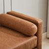 Elegant Upholstered Bench, Daybed, Ottoman With Wood Legs & 2 Bolster Pillows - Brown - Image 12