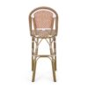 Outdoor Rattan French Barstool Set With Rust / Wicker And, Seat Height - Rust Red / White - Image 11