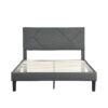 Queen Size Upholstered Platform Bed Frame Wood Slat Support - Gray - Image 4