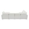 Modern Modular Cloud Sofa Bed, 6 Seat Chenille Sectional Couch Set With Ottoman, Free Combination, Convertible U Shaped Sleeper Sofa - Beige - Image 8