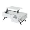 Throm - Faux Marble Grain Coffee Table With Lift Top - White - Image 10