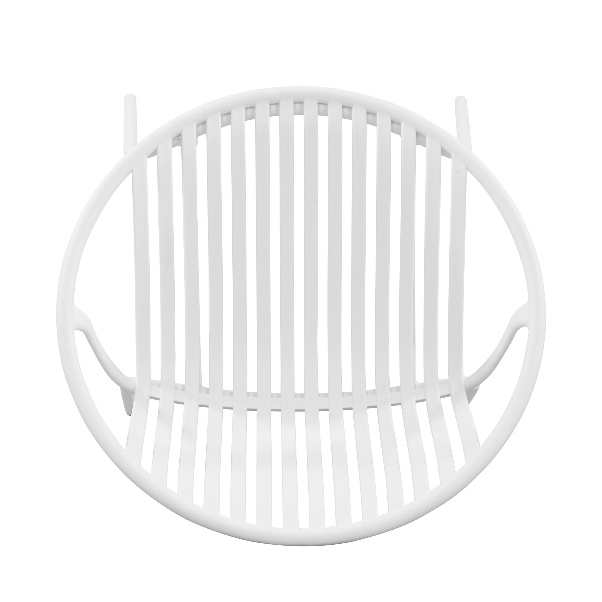 Modern Simple Art Style Patio Dining Chairs Stackable With Breathable Design, Metal Legs And Plastic Backrest (Set of 2) - White - Image 13