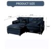 Modern Chenille Deep Seat Sectional Sofa Cloud Couch With Ottoman, Comfy Love Seat Upholstered Modular L Shaped Couch - Blue - Image 3