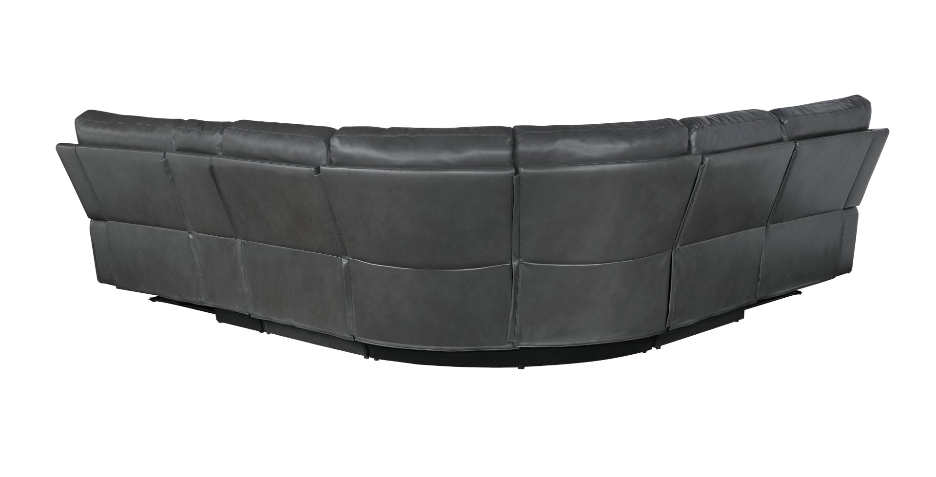 Saul - Leather Aire Power Motion Sectional Sofa With USB Port Cupholder Console - Gray - Image 4