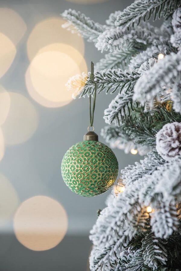 Christmas Ball Ornaments, Glass Decorative Hanging Ball Christmas Tree Ornaments For Holiday Party Decorations (Set of 12) - Green