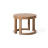 Outdoor Acacia Wood Side Table, Solid Side Table For Patio, Pool, Porch - Brown Wash - Image 8