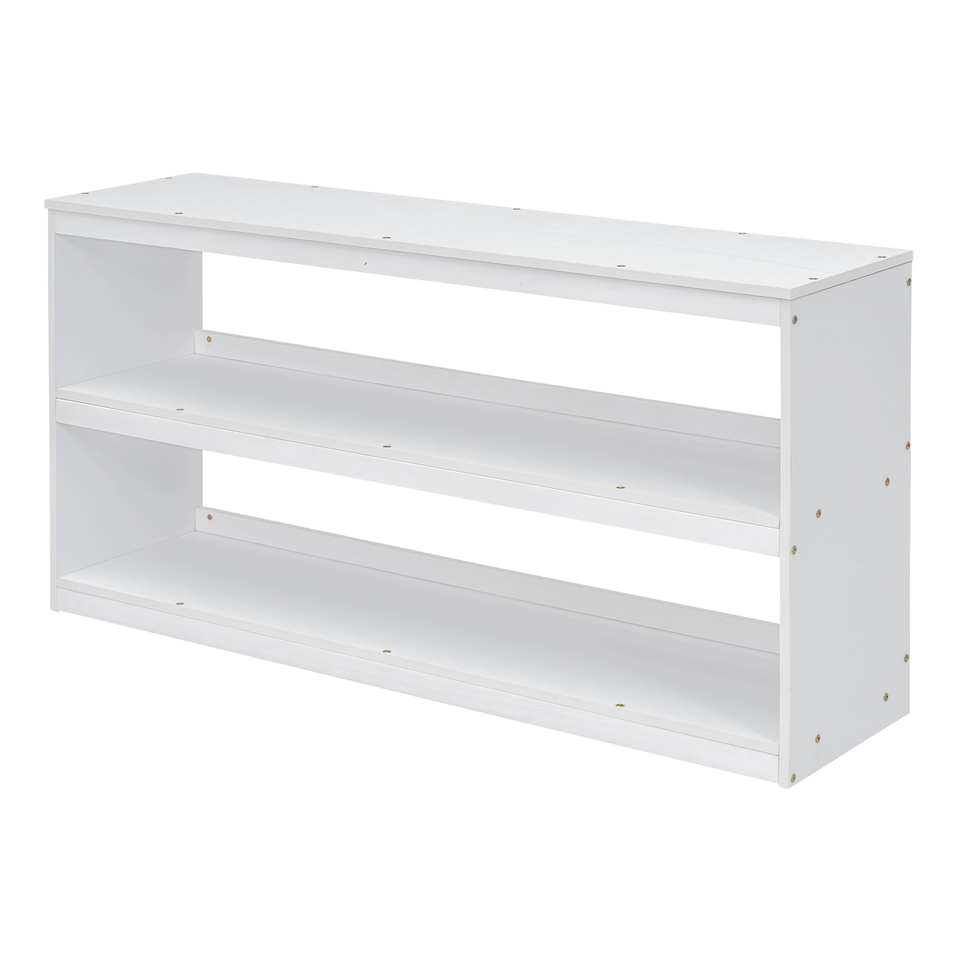 Full Size Loft Bed With Retractable Writing Desk And 3 Drawers With Storage Stairs And Shelves - White - Image 19