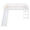 Full Loft Bed With Slide, Multifunctional Design - White - Image 16