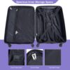 Luggage 4 Piece Lightweight Suitcase With Rotating Wheels, 24" And 28" With Tsa Lock, (16/20/24/28) - Light Purple - Image 4