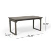 Outdoor Expandable Acacia Wood Dining Table With U Shaped Leg - Gray - Image 7