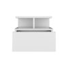 Floating Nightstand Wall Mounted With Single Drawer And 2 Tier Shelf - White - Image 5