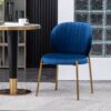 Amoa - Contemporary Velvet Upholstery Dining Chair - Blue - Image 2