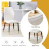 4 Modern Dining Chairs With Stylish Patterned Backrest And Black Metal Legs - White - Image 7