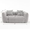 Soft Beanbag Chair With High Resilience Foam Core For Two People - Gray - Image 3