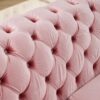 Shaped Chesterfield Sectional Sofa Set With Stainless Steel Accents Velvet Button Tufted Sofa With 5 Pillows Luxury Couch For Living Room - Pink - Image 8