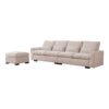 Modern Modular L Shaped Chenille Sofa Couch Reversible Ottoman With Storage Removable And Washable Cushions Sofa With USB Ports & Cup Holder For Living Room - Beige - Image 16