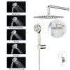 Dual Shower Head System With Rain Shower And Handheld, Wall Mounted, 10" Round Design - Brushed Nickel - Image 6