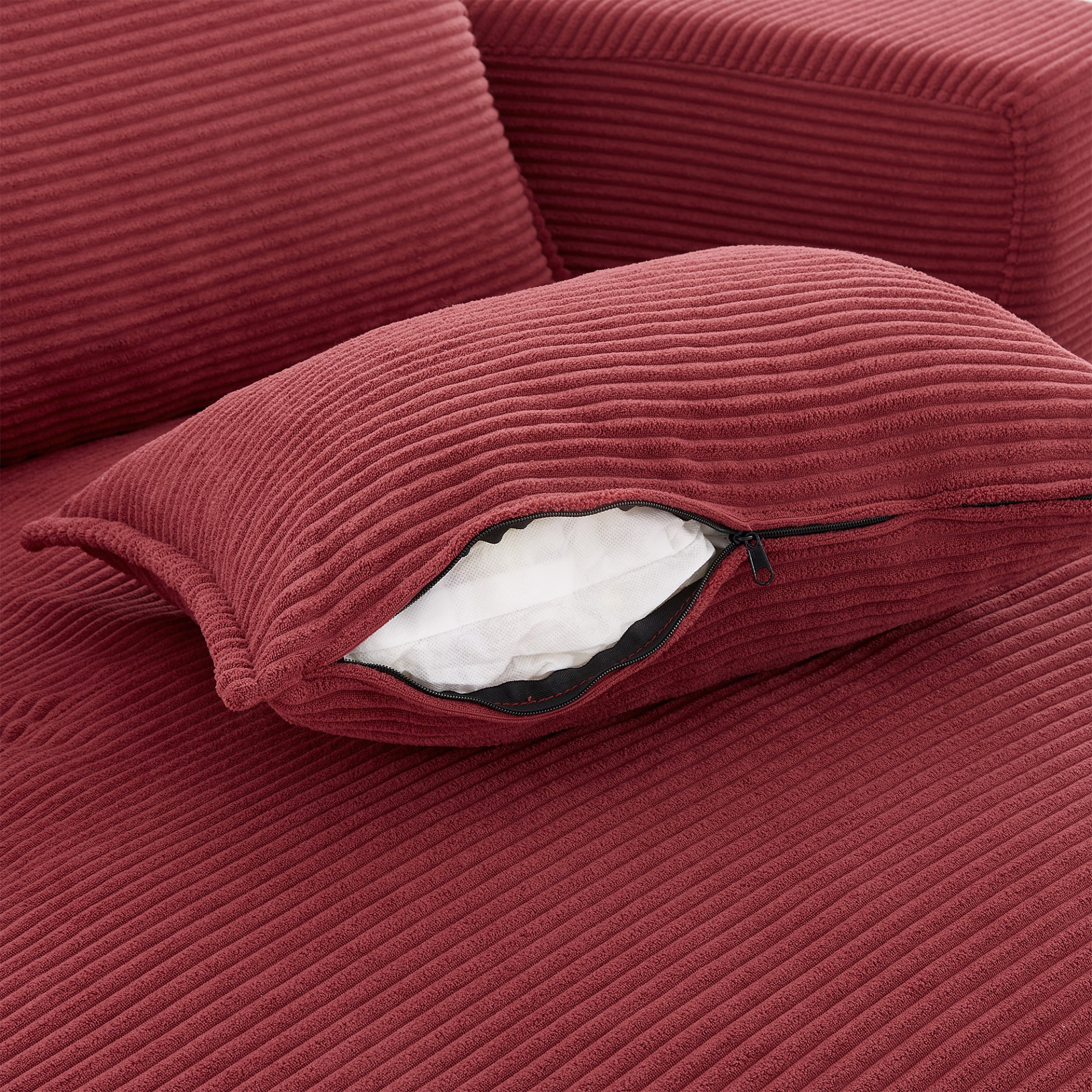360° Swivel Sofa Chair Accent Barrel Chair With Dual Layer Cushion And Removable Pillows - Red - Image 21