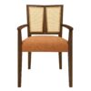 Mid Century Modern Arm Dining Chair (Set of 2) With Rattan Backrest - Caramel / Walnut - Image 4