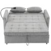 Loveseat Sofa Pull Out Sofa Bed Sleeper Sofa With A Reversible Backrest Cushion, Side Pockets, 2 USB Ports And A Phone Holder For Living Room - Gray - Image 16