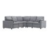 Power Recliner Sectional Sofa Home Theater Reclining Sofa With Two USB Ports, Two Storage Drawers For Living Room - Gray - Image 10