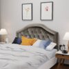 Kaarina - Contemporary, Tufted Fabric Full / Queen Headboard - Gray - Image 5