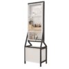 Modern Design Rotating Floor Standing Mirror Closet & Spacious Storage Area - White - Image 5