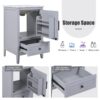 20" Bathroom Vanity With Sink, Bathroom Cabinet With A Door, Door Shelf Storage And Adiustable Foot Pads, A Drawer - Gray - Image 7