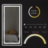 LED Mirror Full Length Mirror With Lights Wide Standing Tall Full Size Mirror For Bedroom Giant Full Body Mirror Large Floor Mirror With Lights Stand Up Dressing, Big Lighted Mirror - Black - Image 7