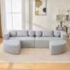 Boneless - Couch Modular Sectional Sofa With Deep Seating And Curved Design - Gray - Image 5