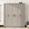 4 Door Wardrobe With 1 Drawer - Gray - Image 11