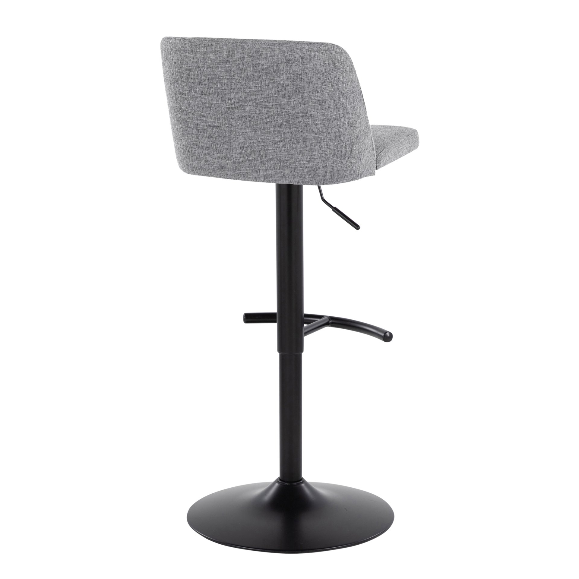 Toriano - Contemporary Adjustable Barstool With Swivel With Rounded T Footrest (Set of 2) - Gray / Black - Image 4