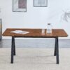 Herringbone Pattern Dining Table A Perfect Match For Modern Minimalist And Industrial Home Styles - Walnut - Image 5