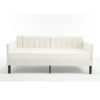 Elena - Twin Upholstered Daybed, Ribbed Tufted Backrest - Beige - Image 10